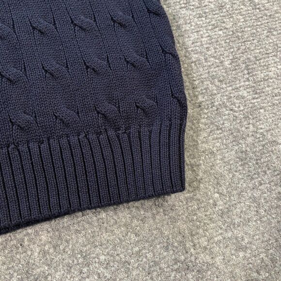 Polo Ralph Lauren Cable Knit V-Neck Sweater Vest Youth Boys 6 Navy Blue Red Pony - Picture 10 of 14
